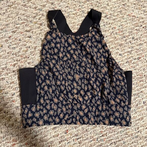 Varley Blue Brown Night Fall Cheetah Sherman Workout Sports Bra Size Small - Picture 2 of 7